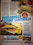 Buy REVEAL Magazine (99p) Voucher for FREE Oval Bite/Baguette or Festive Sandwich/Toastie (read OP for full list - worth at least £3) @ Greggs