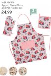 Oven Glove, Apron and Pot Holder Set LIDL (Meradiso) - Available in FOUR Designs - 22nd Feb