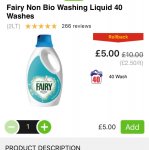 Fairy Non Bio washing liquid 2 litre/40 washes