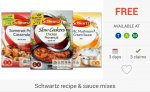 FREEBIES worth &pound;6: 12 x Schwartz Recipe & Sauce Mixes via COS & CS - 85p @ Tesco; x2