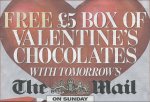 FREE £5 box of Valentine's Chocolates with tomorrow's The Mail on Sunday (£1.60) - Collect from W H Smith