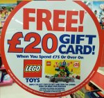 Free Gift Card with a £75 spend on Lego