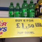 6x500ml Bottles of 7Up