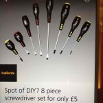 Halfords screwdriver set on O2 priority moments
