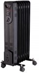 PRO ELEC Black 1.5kW Floor Standing Oil Filled Black Radiator With 7 Elements