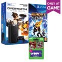 PS4 500GB Slim With Overwatch: Origins Edition & Ratchet & Clank / Watchdogs Double Pack / Uncharted 4 & FIFA 17 & Now TV Pass Each Delivered