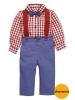 Ladybird 3 Piece Baby Boys Check Shirt, Trousers and Braces Set (3-6 mnths or 12-18mnths) with C&C