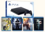 PS4 Slim 500GB + UC4, FIFA 17, Battlefield 1, Dishonored 2