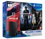 PS4 Slim 1TB Console + Uncharted 4 + Driveclub + The Last of Us