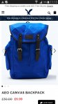 American Eagle canvas backpack del £3.95 or free on orders over £25