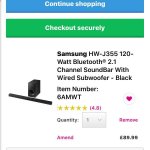Samsung HW-J355 120-watt Bluetooth® 2.1 Channel SoundBar with Wired Subwoofer