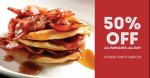 50% off pancakes ALL day on Tues 9th