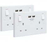 Double Socket with USB Ports