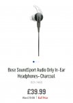 Bose Soundsport earphones at Argos charcoal audio only