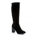 Black Zip-Up Knee Hight Soft Boots