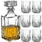 6 x whiskey / whisky tumblers and square glass decanter set