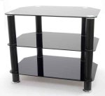 PIXEL Black tinted glass tv stand