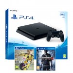 PS4 Slim 500GB Console + Fifa 17 + Uncharted 4: A Thief's End / PS4 500GB Console + Call of Duty: Infinite Warfare Bundle