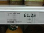 1.5L Bottles of Innocent Apple/Orange Juice £1.25 @ Heron