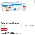 Coors light 18 cans