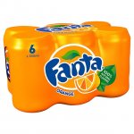 6 Pack of soft drinks Fanta, Sprite, Dr Pepper Sprite, Lilt Zero