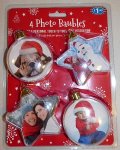 Pack of 4 Make Your Own Photo Baubles (pack includes 2 Star Shaped & 2 Round)
