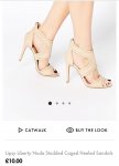 Price error. Lipsy heels Priced at £75 on Lipsy website