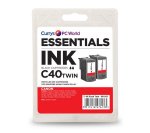 ESSENTIALS C40 Black Canon Ink Cartridges (Twin Pack) - Was £19.99.. NOW 97p at Currys|PC World