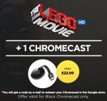 Google Chromecast with Lego Movie HD & 3 Month's Netflix