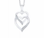 Sterling Silver and Diamond Heart Pendant reduced diamonds