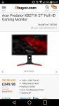 Acer Predator XB271H 144hz Gsync 27" Full HD Gaming Monitor