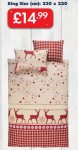 Bedlinen Set (Reversible) - King Size (Reindeer) - LIDL (Meradiso) - Also Single £7.99 or Double £11.99 and in Various Other Colours