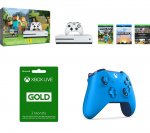 MICROSOFT Xbox One S with Minecraft Favourites + MICROSOFT Xbox LIVE Gold Membership 3 Month Subscription + EXTRA MICROSOFT Xbox One BLUE Wireless Gamepad