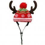 Pets Reindeer Antler Woolly Hat