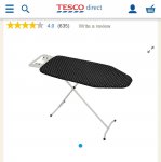 Tesco Basics 97x34cm Ironing Board (treat the Mrs this Christmas)