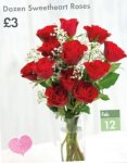 A Dozen Red Roses or Tulips - LIDL- Single Red Rose £2 - Mini Roses in Gift Bag £3.99 - Plus SIX more offers (See description) -11th February