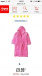 Pink ladies dressing gown