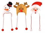 3 Assorted Adult Christmas Hats - - One Pack of Each Supplied
