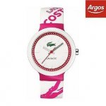 Lacoste Unisex Goa Pink and White Strap Watch with code (CEBAYARGOS) @ Argos ebay also available in green/white. Manufacturer's 2 year guarantee