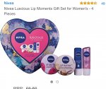 Nivea Luscious Lip Moments Gift Set for Women's - 4 Pieces