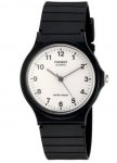 Casio Men's Quartz Watch with White Dial Analogue Display and Black Resin Strap