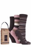 LADIES GIFT BOXED BAMBOO AND FEATHER STRIPED SOCKS @ Sock Shop online - 2 packs (with code)
