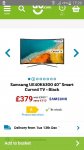 Samsung UE40K6300 40" curved tv £349 delivered @ AO.com £349.99