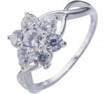 Sterling Silver Cubic Zirconia Flower Ring