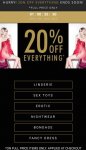 Ann summers 20% off everything! yes everything