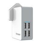 TeckNet 4 Port USB Wall Charger PowerZone C3 Universal USB AC Power Adapter 27W/5V 5.4A With BLUETEK Smart Charging Technology Sold by Innovation Goal UK