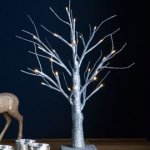 Tesco 45cm Indoor Pre-Lit LED Silver Glitter Twig Tree