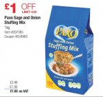 Paxo Sage and Onion stuffing 1kg £1.99 @ costco