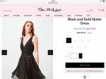 Miss Selfridge Black and Gold Skater Dress