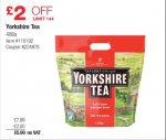 Yorkshire Tea 480 Teabags for £5.99 @ Costco IN-STORE (National Deal)